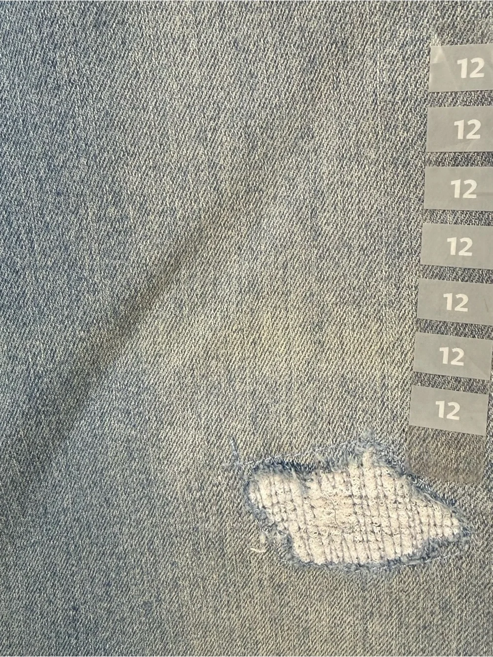 OshKosh Girl's Light Wash Distressed Straight Leg Relaxed Tapered Jeans Size 12